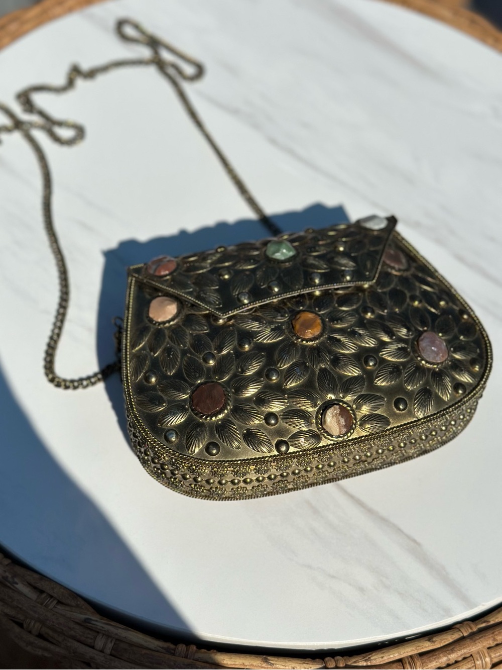 Metal beaded handbag